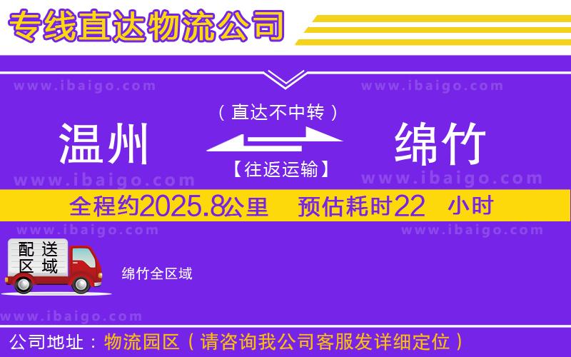 溫州到綿竹物流專線