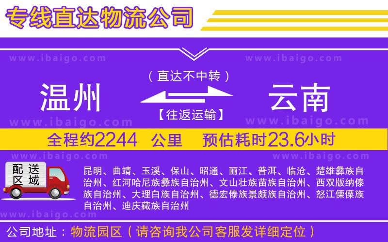 溫州到云南貨運(yùn)公司