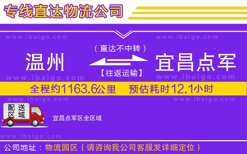 溫州到宜昌點軍區(qū)物流專線