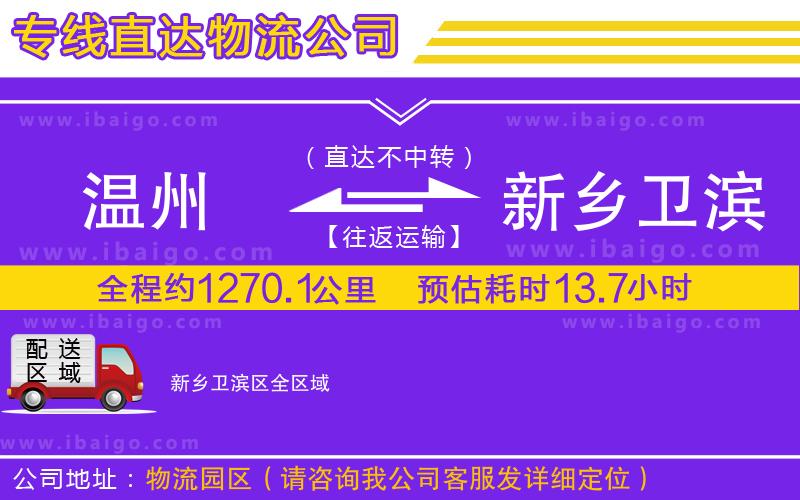 溫州到新鄉(xiāng)衛(wèi)濱區(qū)貨運(yùn)專(zhuān)線
