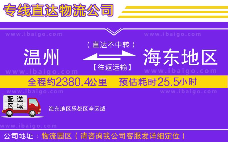 溫州到海東地區(qū)樂(lè)都區(qū)貨運(yùn)專(zhuān)線