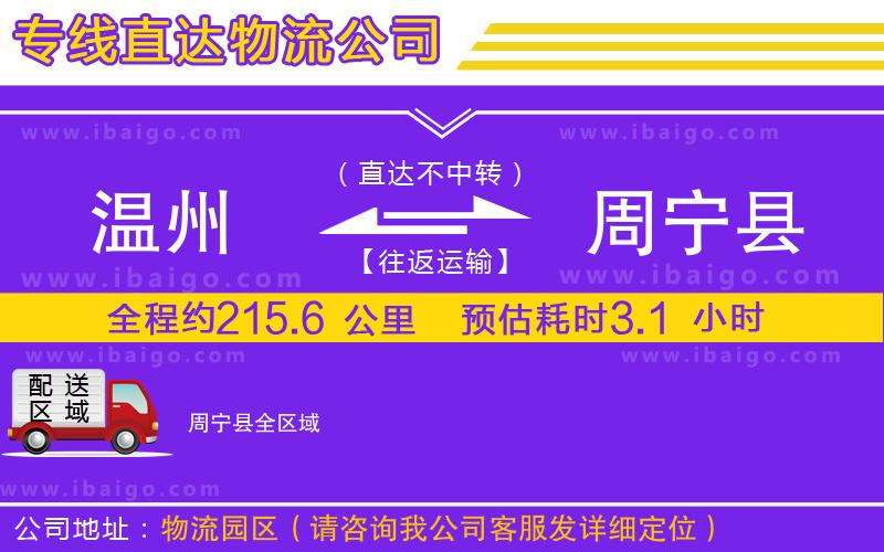 溫州到周寧縣貨運(yùn)